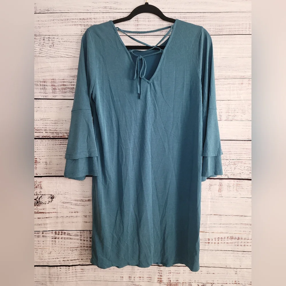 Pleione M NWTS Teal Shift Dress